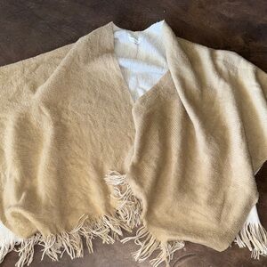 Charming Charlie Tan Fringe Throw Sweater